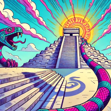 Explique pourquoi la Pyramide de Kukulkán à Chichén Itzá crée une illusion de serpent au solstice d'équinoxe ?