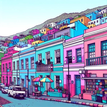 Explique pourquoi la ville de Bo-Kaap (en Afrique du Sud) arbore des façades si colorées ?