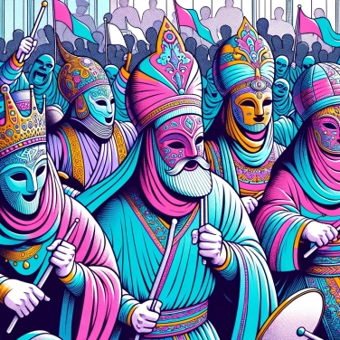 Explique pourquoi les Perses portaient des masques lors de certaines cérémonies ?