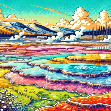 Explique pourquoi les sources chaudes de Yellowstone sont de différentes couleurs ?