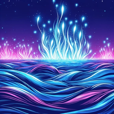 Explique pourquoi les vagues sont parfois bleues bioluminescentes ?