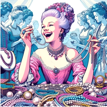 Explique pourquoi Marie-Antoinette avait une passion pour les bijoux en perles ?